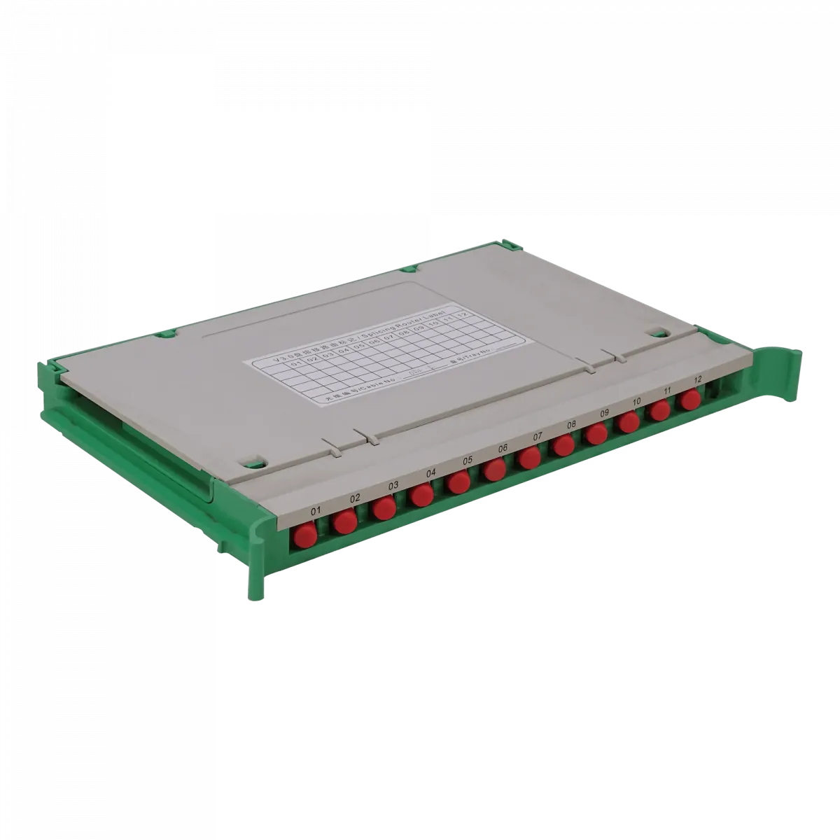 Bandeja 12-FC/UPC para Cabecera tipo ODF incluye pigtails-SM y coplas 1