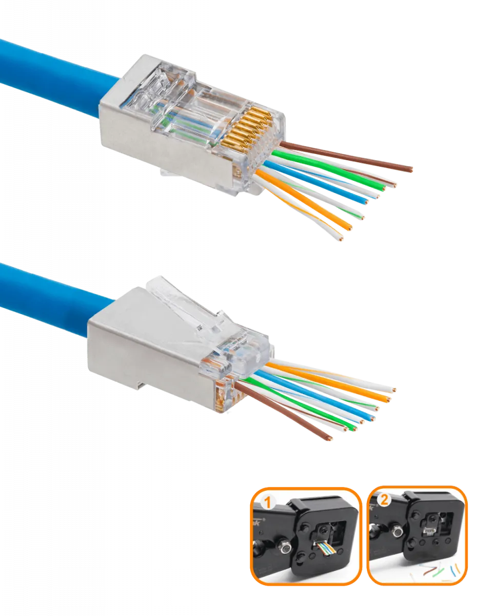 Conectores RJ45 XINTYLINK CAT6 STP FTP Bolsa 50 Orificios 1.1mm 1