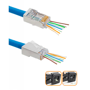 Conectores RJ45 XINTYLINK CAT6 STP FTP Bolsa 50 Orificios 1.1mm