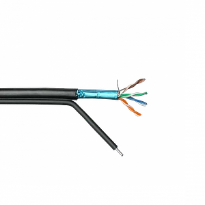 Caja Cable Exterior LINKMADE Cat5e F/UTP con Portante Negro 305mt Unifilar