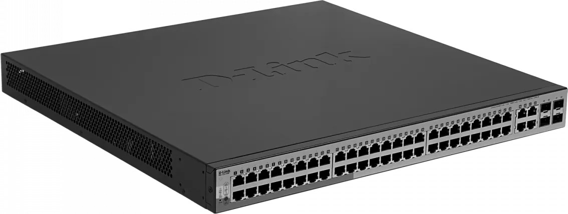Switch D-Link 48-1000-PoE+ 4-SFP tot-370W Switch Smart Rack req-Cable-C13 1