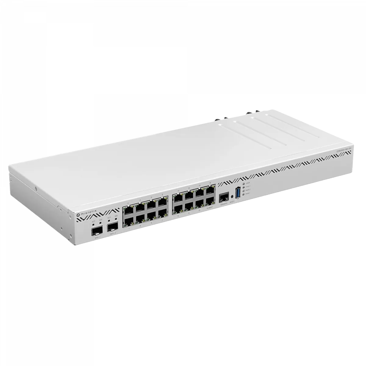 Router con 16 Puertos Gigabit y 2 Puertos SFP+ de 10G, MikroTik CCR2004-16G-2S+ 1