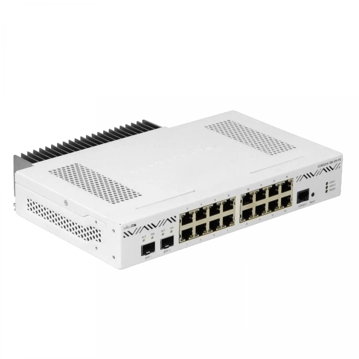 Router de Alta Capacidad con 16 Puertos Gigabit y 2 SFP+ de 10G,MikroTik CCR2004-16G-2S+PC 1