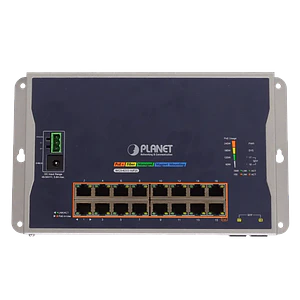 Switch PLANET 16-1000-PoE+ 2-SFP 240W Switch Indust Admin Riel-DIN 48/54VDC