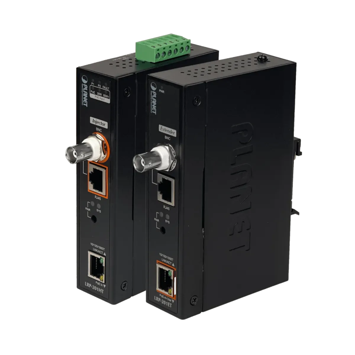 Kit Extensor Industrial PLANET LRP-201-KIT - Transmisión PoE de Largo Alcance hasta 600m 1