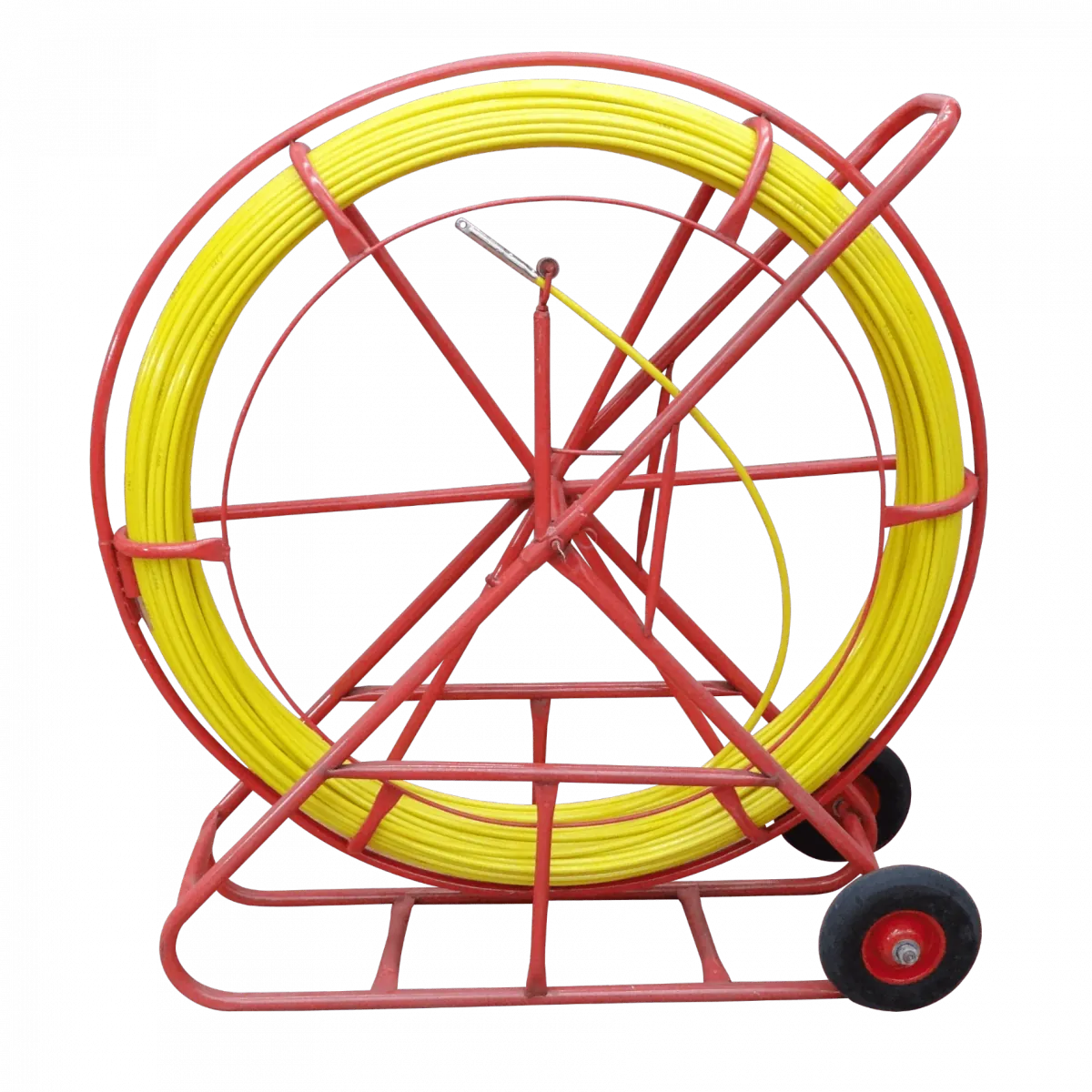 Laucha pasacables de Fibra de Vidrio/PE, 11mm, 300m, con Carrete y Ruedas 1