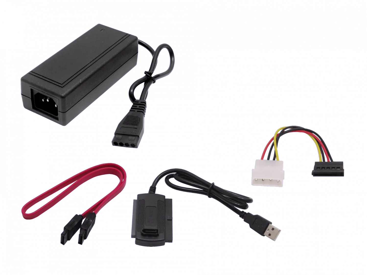 Adaptador USB2.0 a SATA IDE 2.5/3.5 con fuente de poder C13 1
