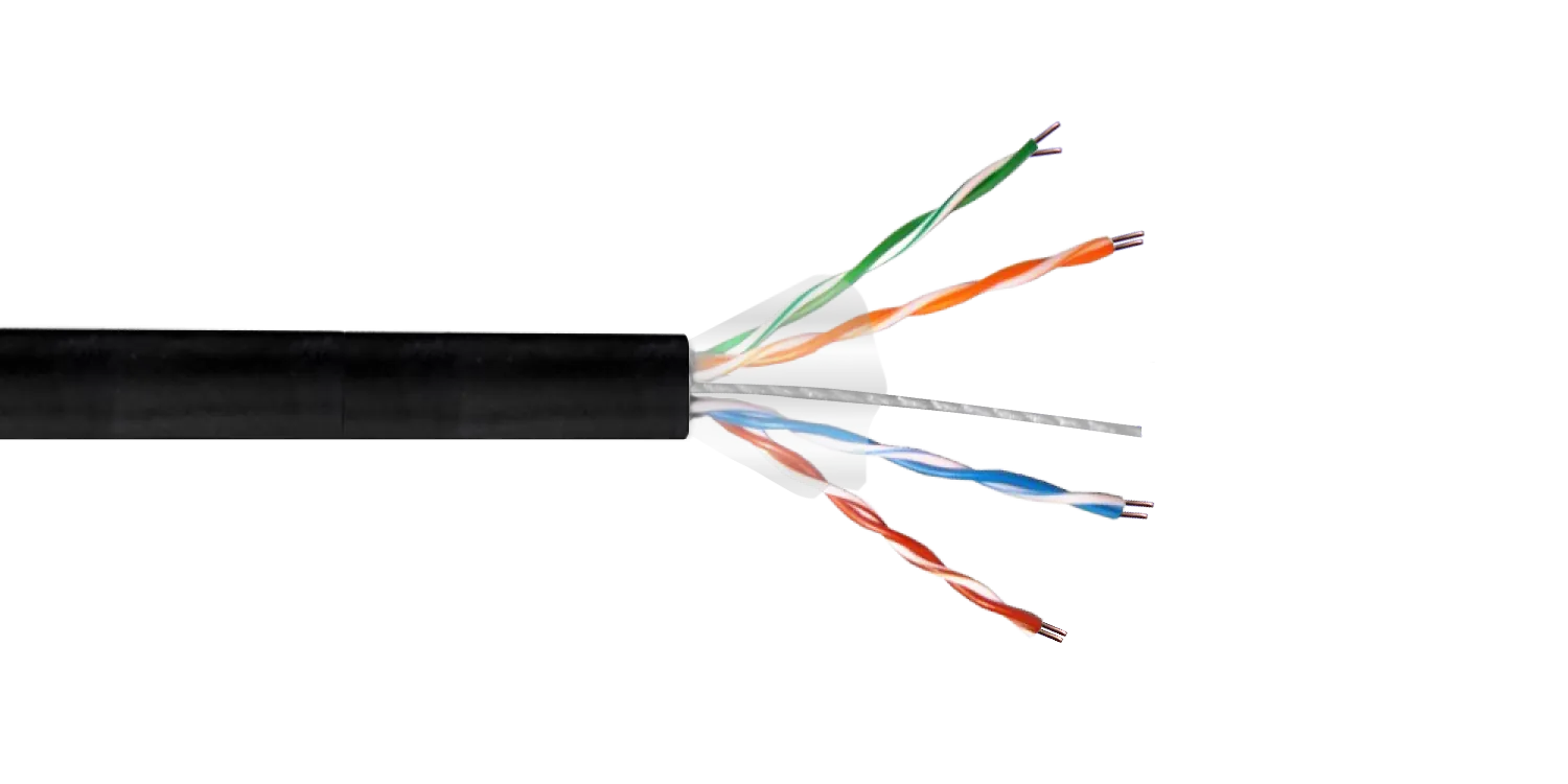 Caja Cable UTP  Cat5e Negro Exterior AWG25/0.45mm CCA 305mt Aleación  1
