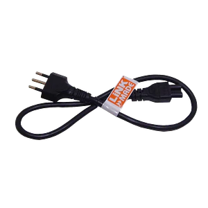 Cable 0,6mt Negro Trebol-C5-Hembra Chile-Macho Cable Poder 6A 3x0,75mm2 60cm