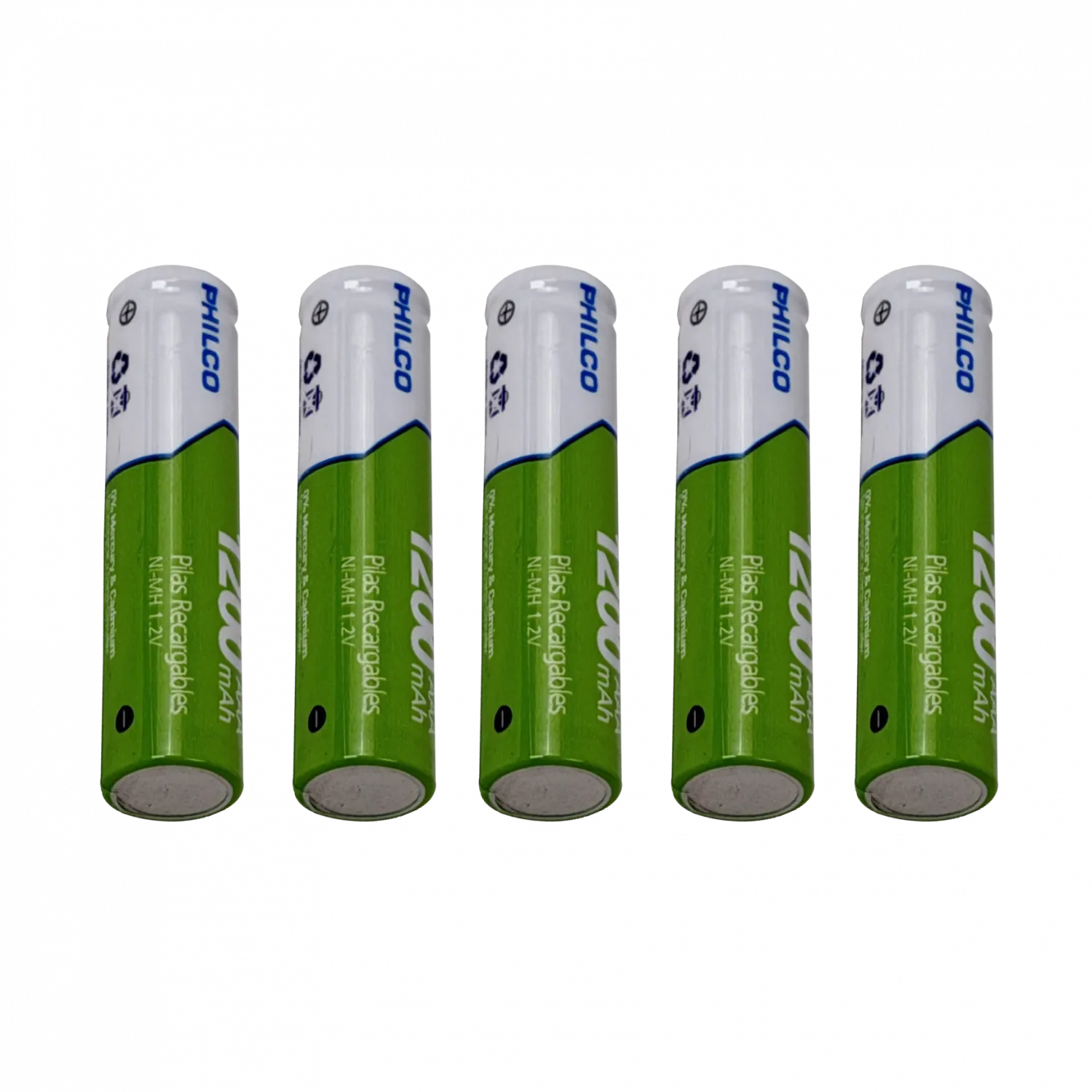 5 Pila Recargable PHILCO AAA  1200mAh 1,2V Ni-MH Precargada 42ULX-123A5 1