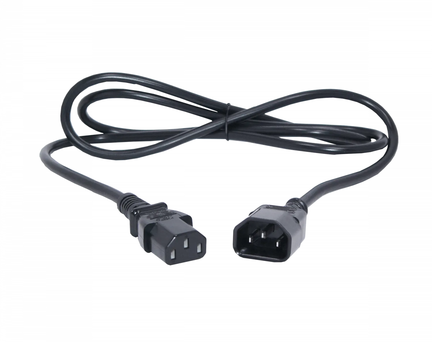 Cable de Poder 150cm Macho-Hembra C13/C14 Negro 6A 3x0.75mm2 1