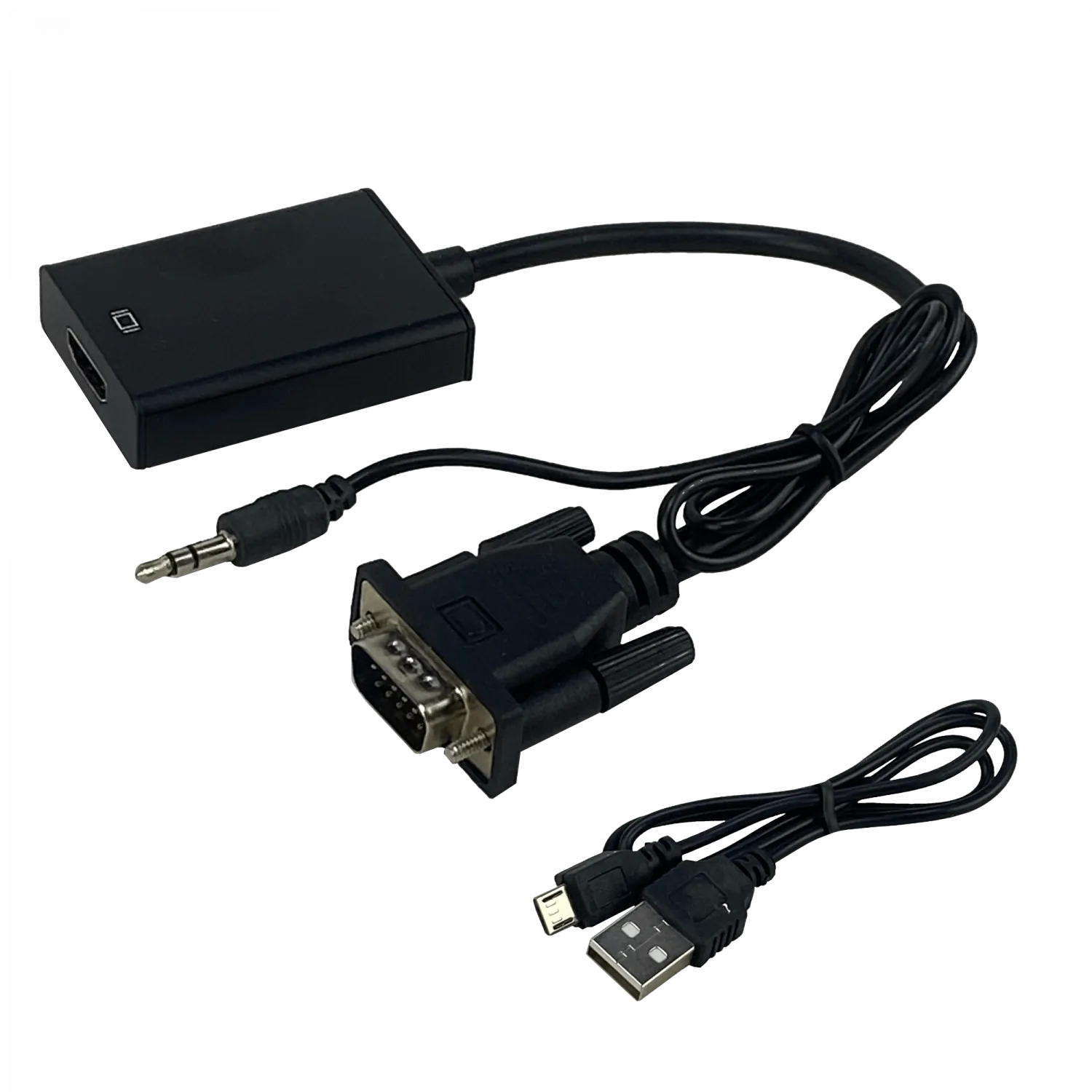 Convertidor VGA Macho + Audio 3.5mm a HDMI Hembra, Video + Audio 1