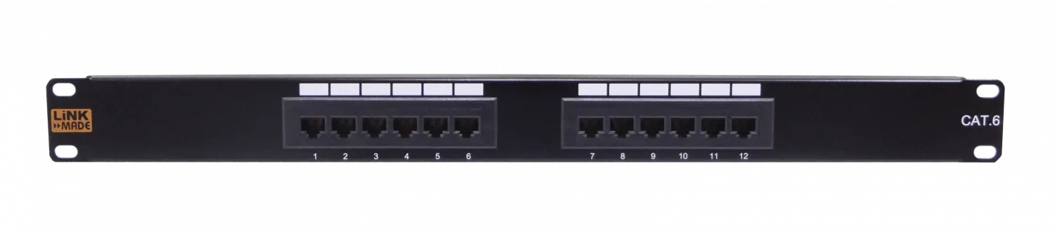 Patch Panel 12-RJ45 Cat6 1U UL Certific 1