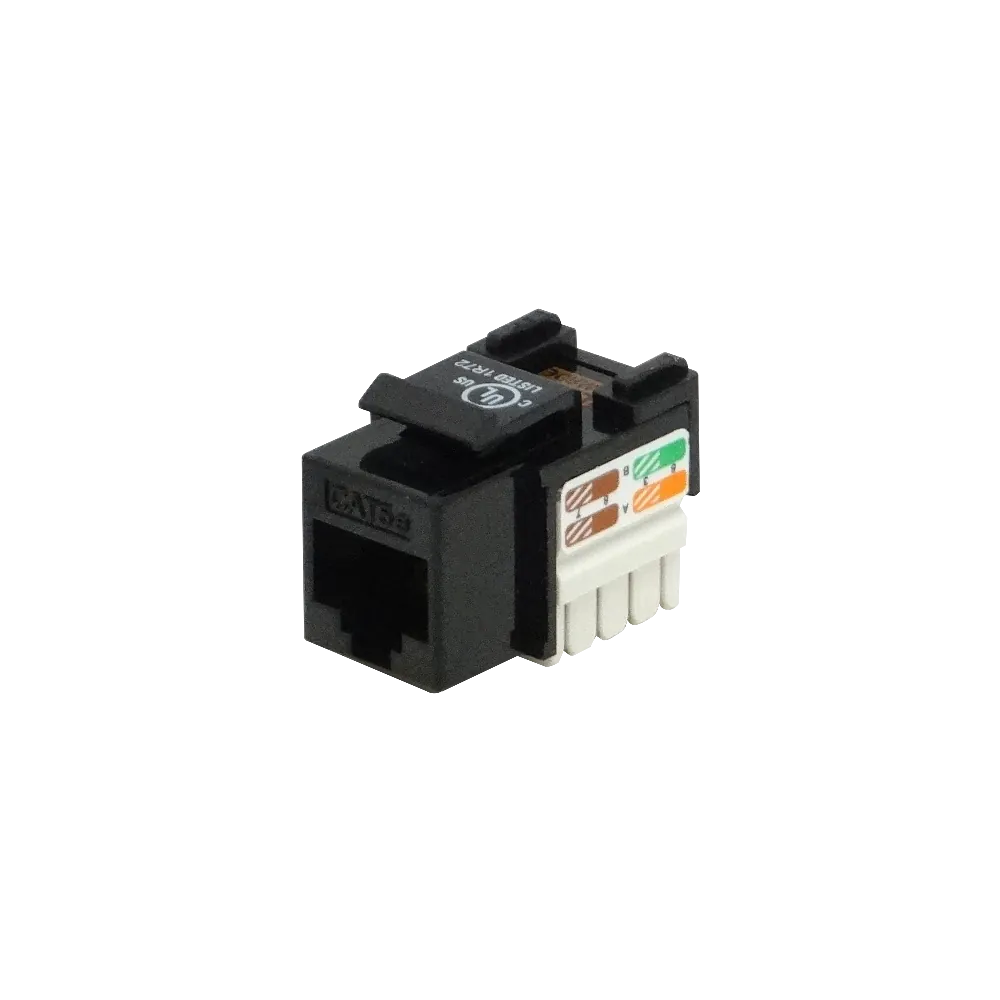 Conector Keystone Punchable  Negro Hembra RJ45 Cat5E U/UTP  1