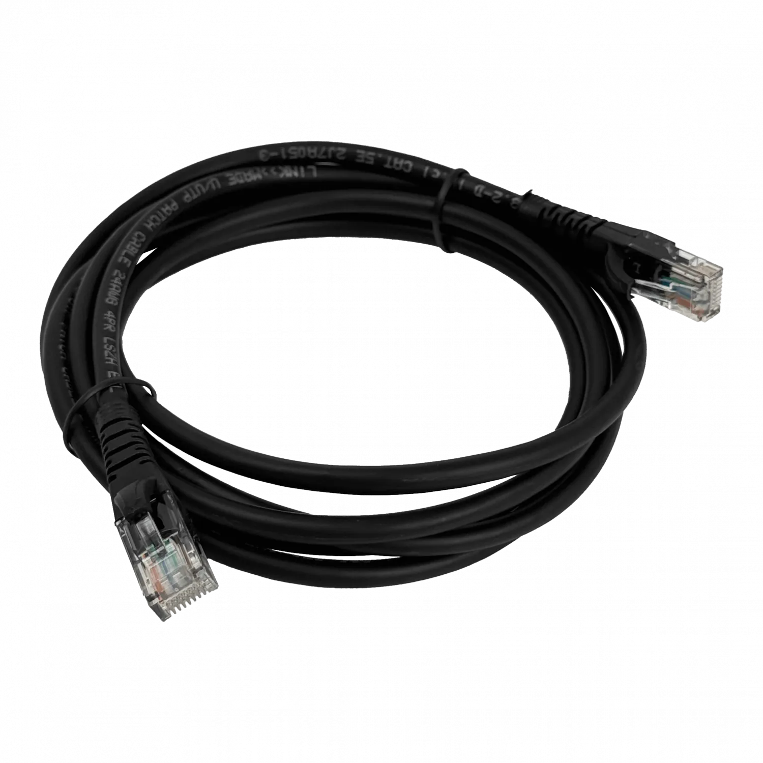 Cable Patch 2mt Cat5e Negro LSZH Inyectado Multifilar 1