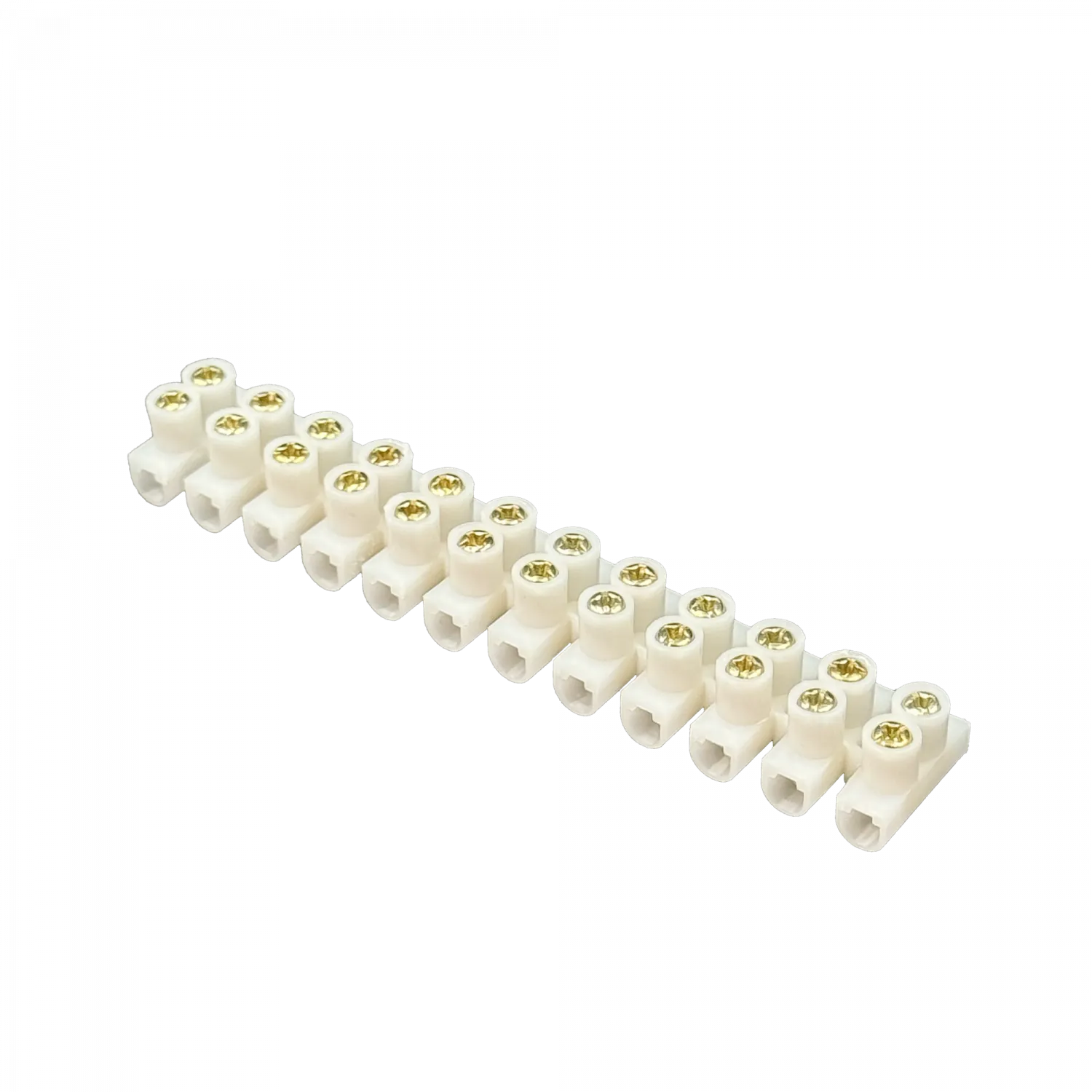 Regleta-Tornillos 16-Ampere 12mm2 12-Pares  380V 16A-Max 122x22x14mm 1