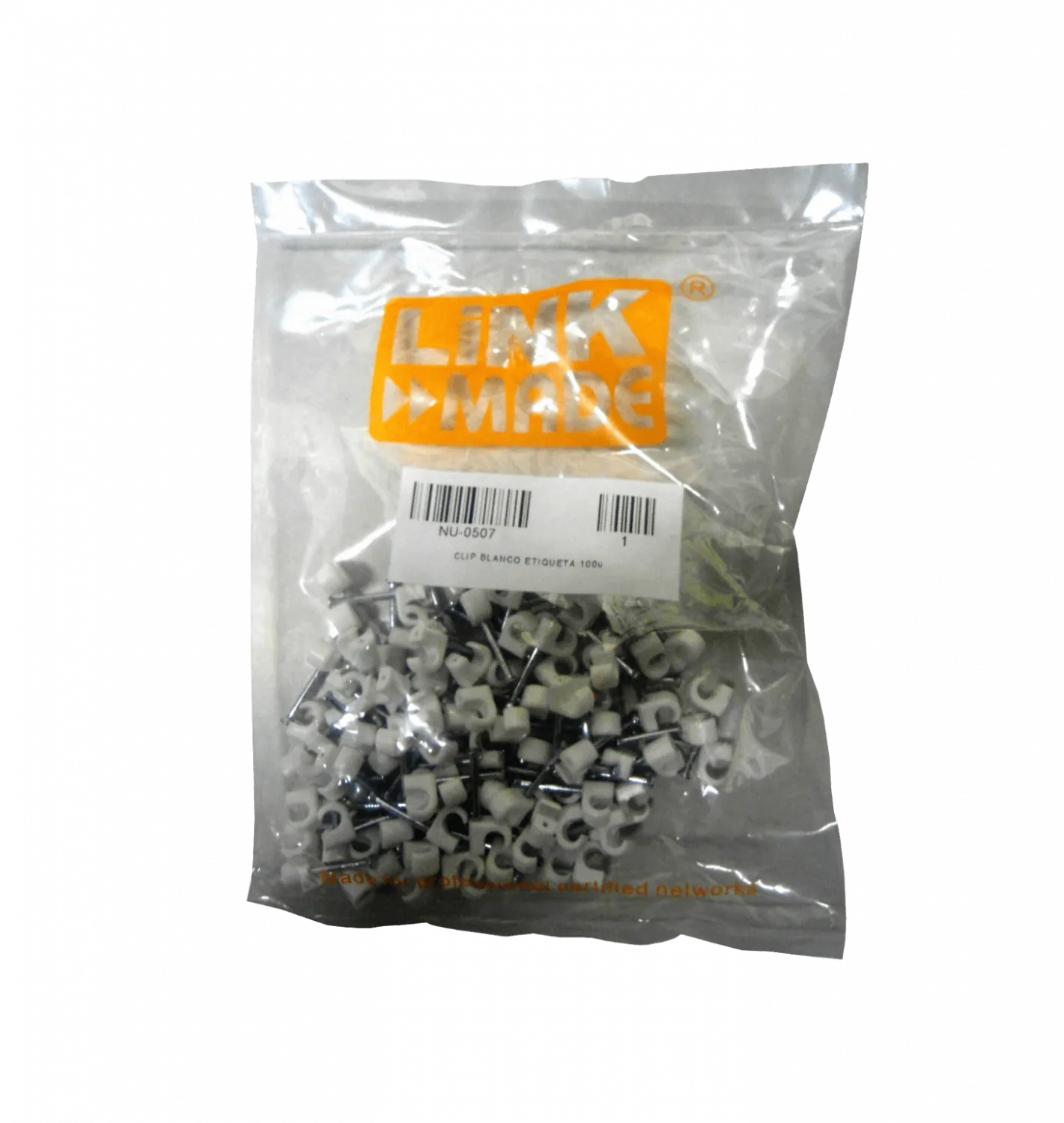 Grampas 5mm Redondas Blancas con Clavo para Concreto - Pack de 100 1