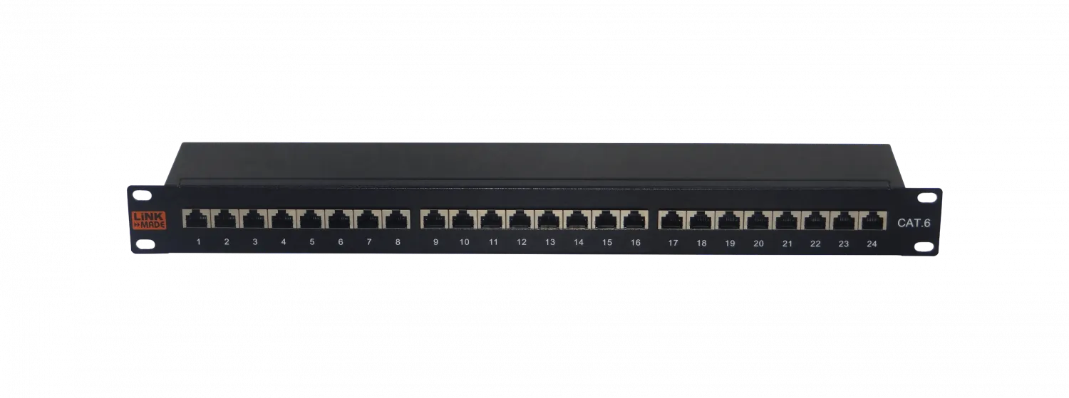 Patch Panel  1U 24 Puerto RJ45 Cat6 FTP SFTP Blindado Certificacion UL 1