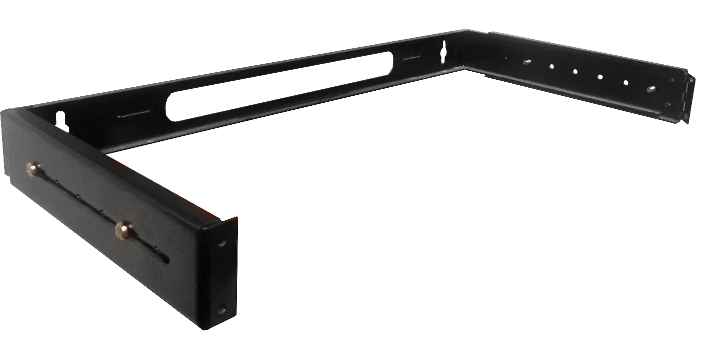 Bracket Mural Abierto 1U Ajustable con Bisagra para Rack 1