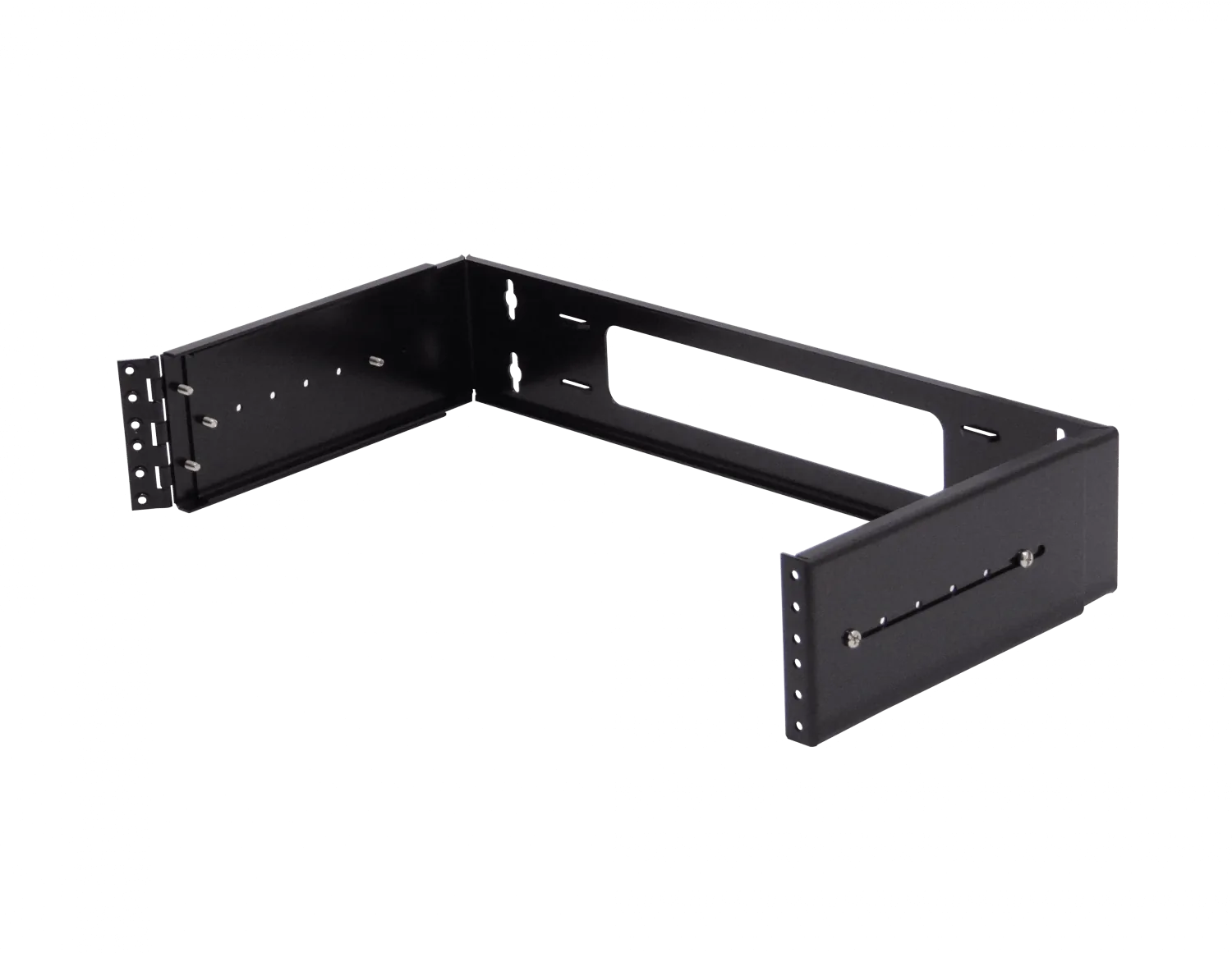 Bracket Mural Abierto 2U Ajustable con Bisagra para Rack 1