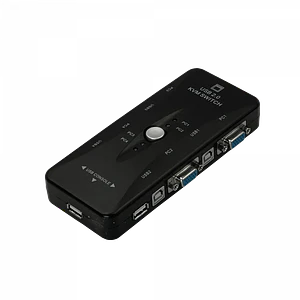KVM-4-USB/VGA  HUB-3-USB2.0  requiere-Cables   no-req-Fuente-Poder