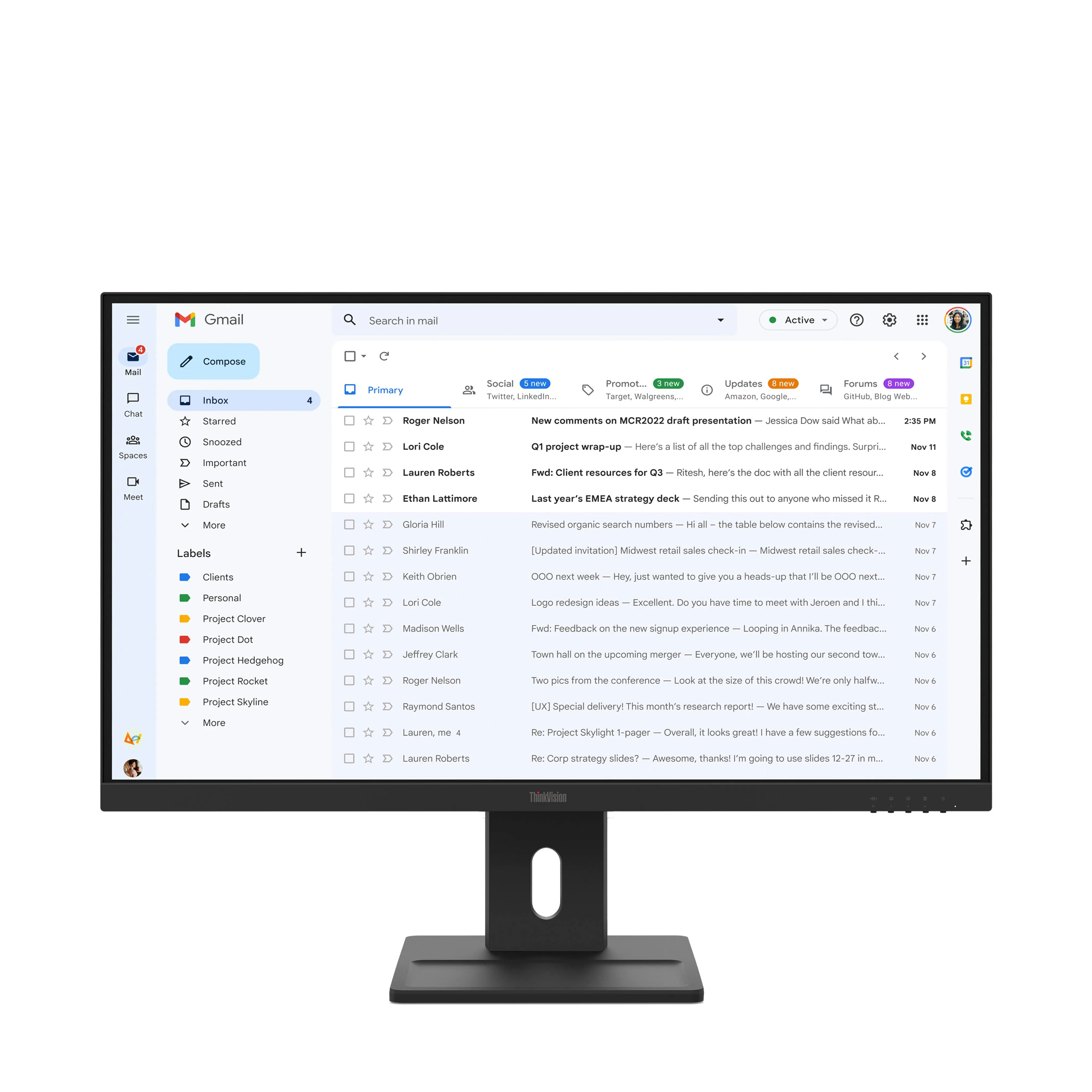 Monitor Plano Lenovo ThinkVision E27-40 27