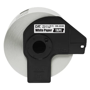 Cinta de papel continua Brother DK2246 de 4.07 in x 100 ft (103 mm x 30.4 m) en negro sobre blanco