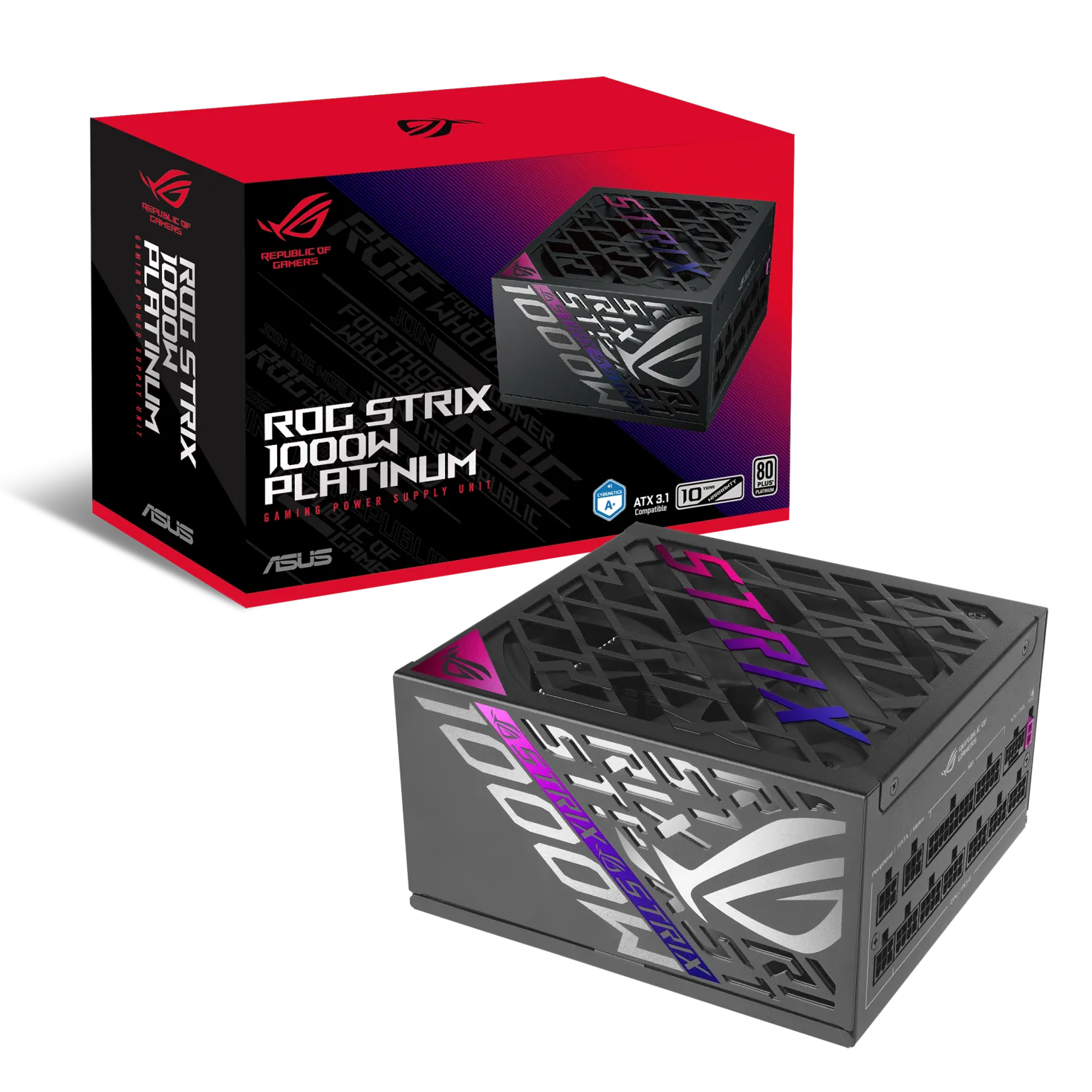 Fuente de Poder ASUS ROG Strix 1000W Platinum, Full Modular, ATX 3.1, 80 Plus Platinum 1