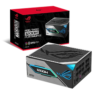 Fuente de Poder ASUS ROG Thor 1200W Platinum III, Pantalla OLED, Full Modular, ATX 3.1, Aura Sync