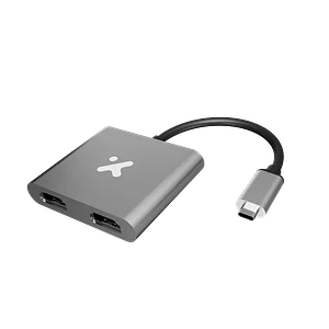 Adaptador de Video Xtech  XTC-548, USB-C a Dual HDMI, 4k 30Hz, Metal Silver 