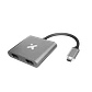 Adaptador de Video Xtech  XTC-548, USB-C a Dual HDMI, 4k 30Hz, Metal Silver  - Miniatura 1