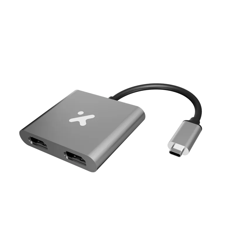 Adaptador de Video Xtech  XTC-548, USB-C a Dual HDMI, 4k 30Hz, Metal Silver  1