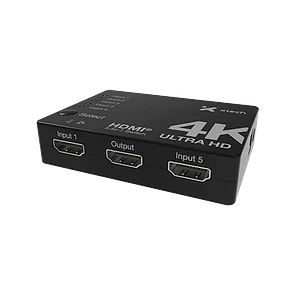 Switch HDMI de 5 Puertos Xtech, 4K 30Hz, HDMI 1.4, HDCP 1.0/1.1, Incl. Control Remoto, Negro