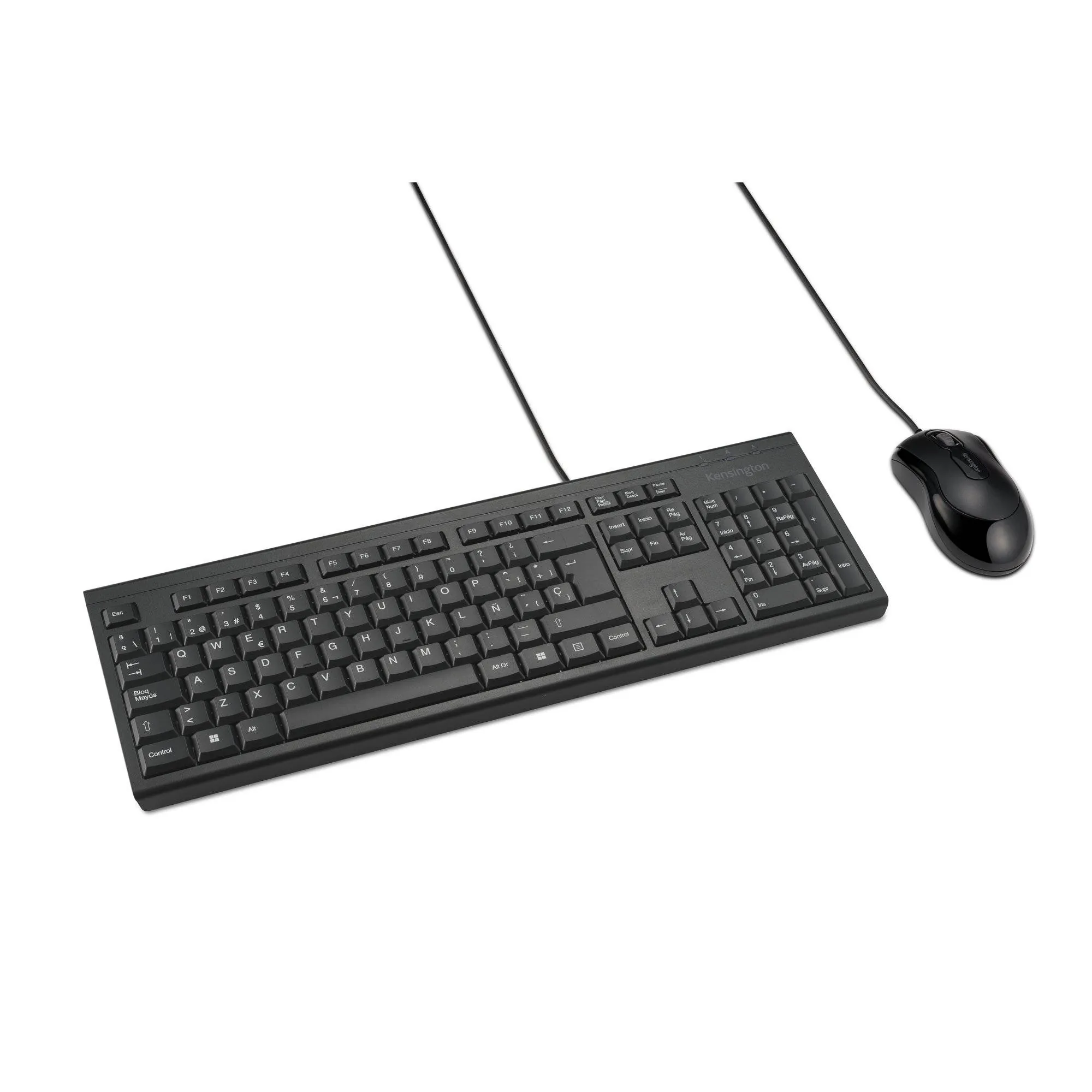 Kit Teclado y Mouse Kensington KM100 EQ USB Español con Cable y Resistente a Derrames 1
