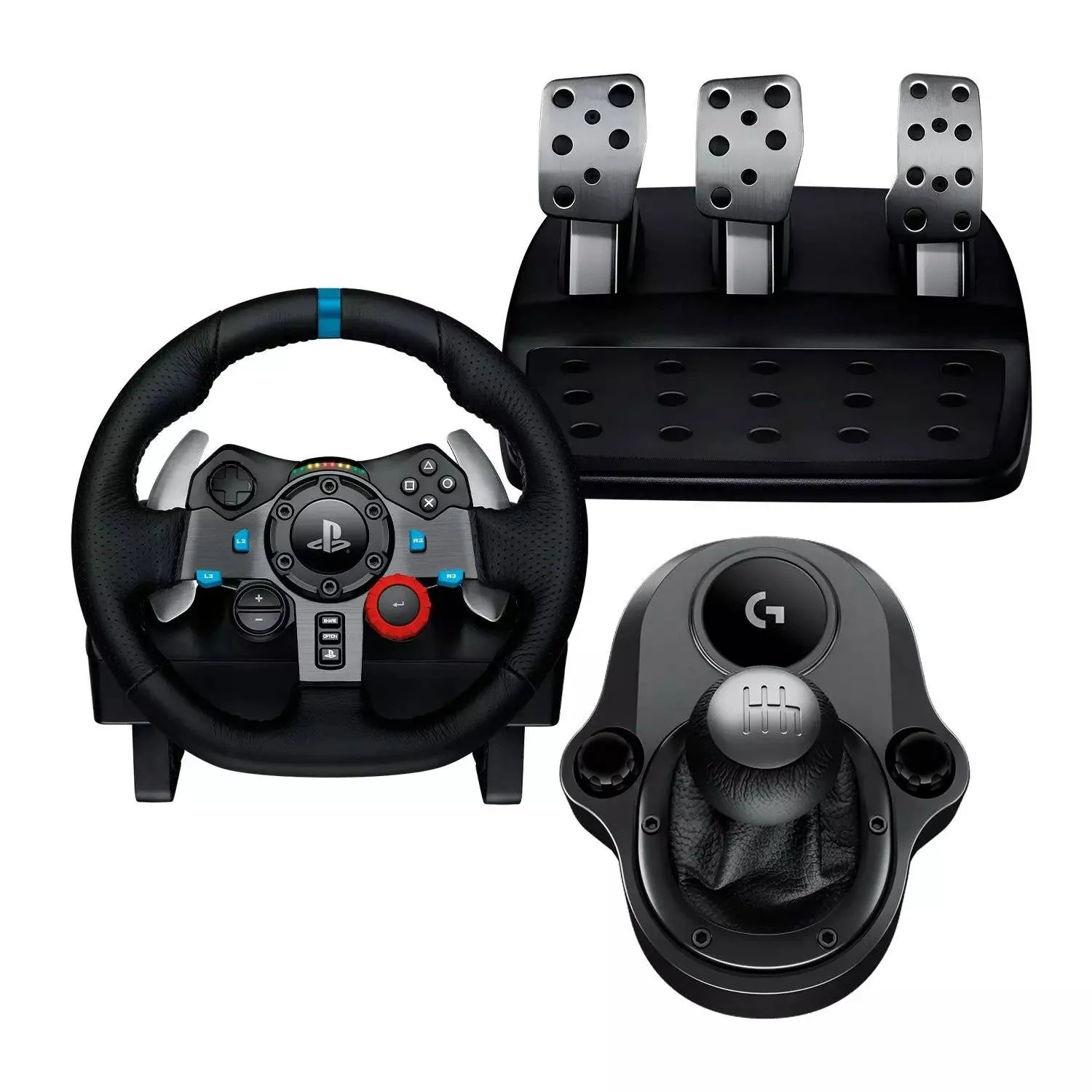 Bundle Logitech G29 G Driving Force, Volante + Palanca + Pedales, Indicadores Led,  PS5, PS4, y PC 1