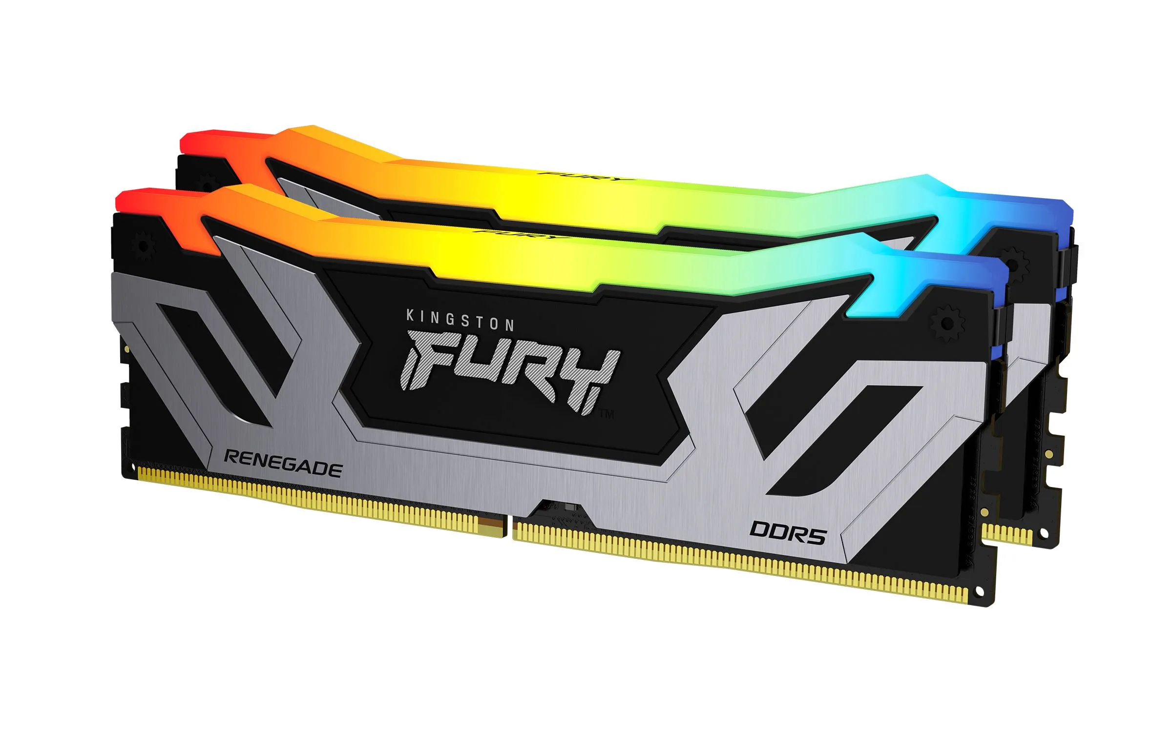 Memoria RAM DDR5 48GB (2x24GB) 8400MT/s CL40 DIMM Kingston Renegade Silver/Black RGB CUDIMM XMP 1