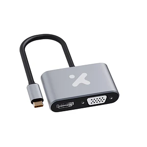 Adaptador Multipuerto Xtech XTC-542, USB-C a HDMI y VGA, Aluminio