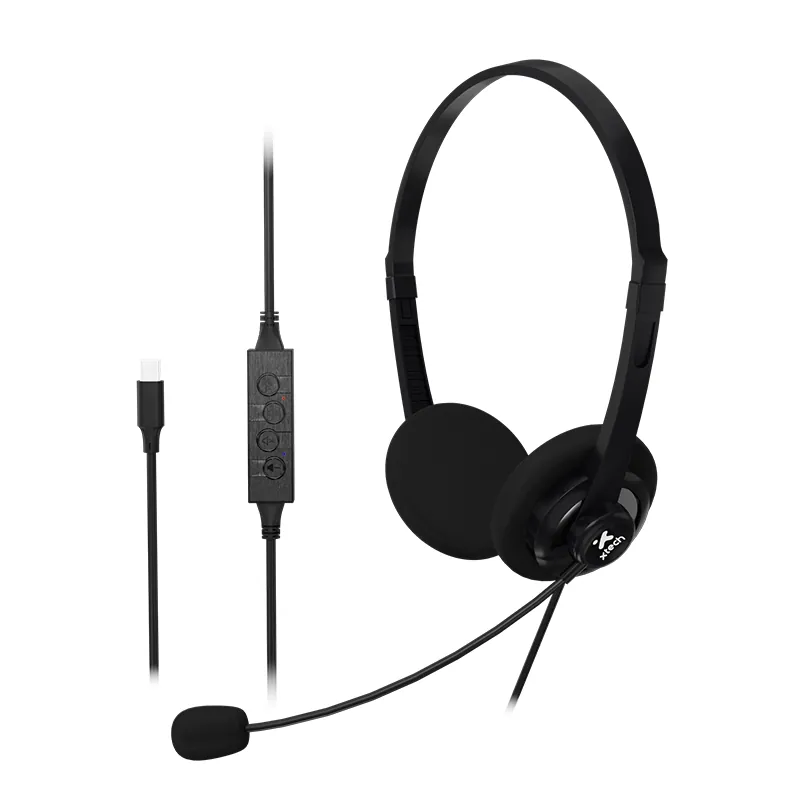 Audifonos con Micrófono para Videoconferencia Xtech XTH-245, Conexión USB, Micrófono ENC, Negro 1