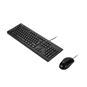 Kit Teclado y Mouse álambricos ASUS U200, Incluye control multimedia, elegante y solido, Negro