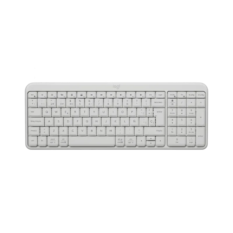 Teclado Inalámbrico Logitech K250, Bluetooth, Numérico, Pilas, Blanco crudo 1