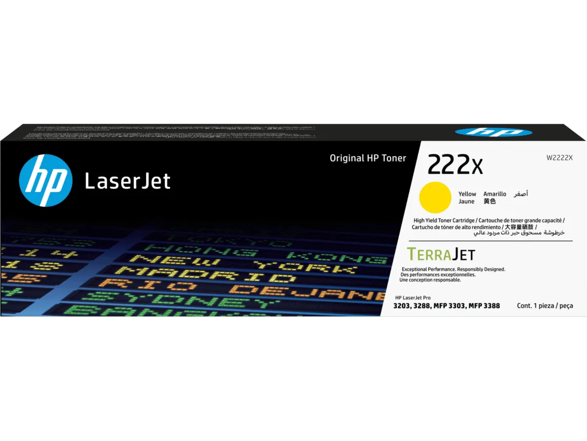 Cartucho de Tóner LaserJet HP 222X, 2500 Paginas, Amarillo  1