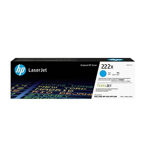 Tóner Original HP 222X Cian Alto Rendimiento LaserJet TerraJet Empresarial