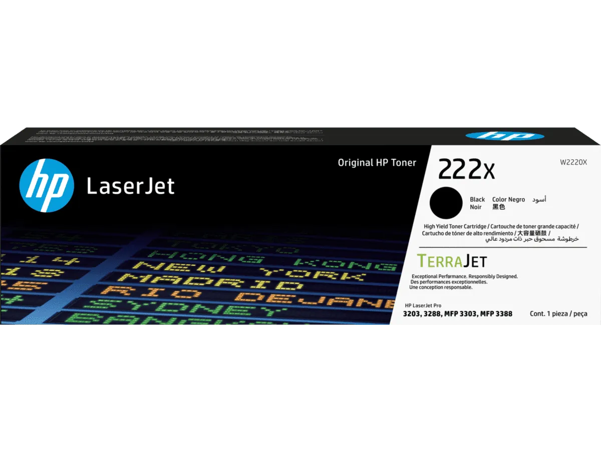 Cartucho de Tóner LaserJet HP 222X, 3200 Paginas, Negro 1