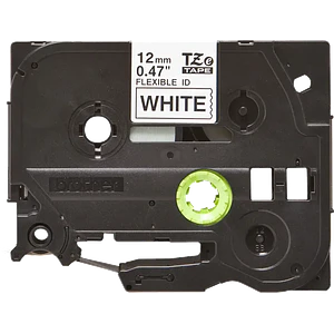 Cinta Laminada Flexible Brother TZEFX231, Texto Negro sobre Fondo Blanco, 12mm, 8 Metros