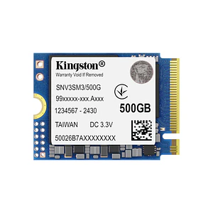 Unidad SSD 500GB M.2?2230 NVMe PCIe 4.0 x4 Kingston NV3 - PCIe 4.0, NAND 3D, R5000/W3000 MB/s