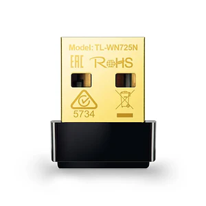 Adaptador Nano USB TP-Link TL-WN725N N150 de alta velocidad, Diseño liso y brillante
