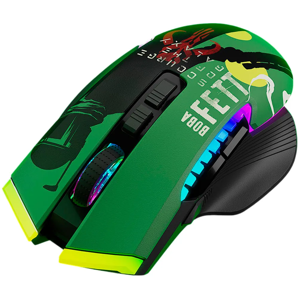 Mouse inalámbrico Primus Gladius TM11 PMO-S205BF, trimodo, 12K DPI, RGB, Boba Fett 1