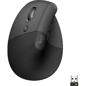 Mouse Ergonómico Logitech Lift, 6 Botones, 4000DPI, Bluetooth, Zurdo, Graphite/Black