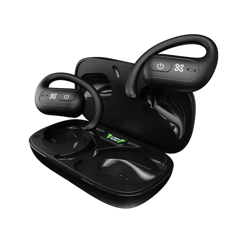 Audífonos Inalámbricos Klip Extreme OpenBuds, True Wireless, ENC, Bluetooth 5.3, Negro 1