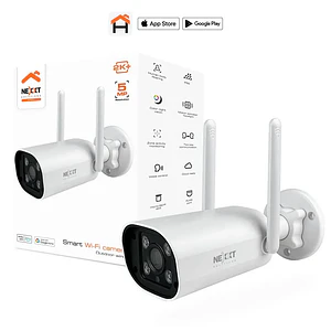 Cámara inteligente Wi-Fi para exteriores Nexxt Solutions Home, 2K, 5MP, detección, visión nocturna